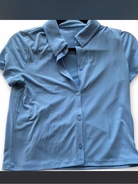 Abercrombie & Fitch Light Blue Short-Sleeve Button Polo